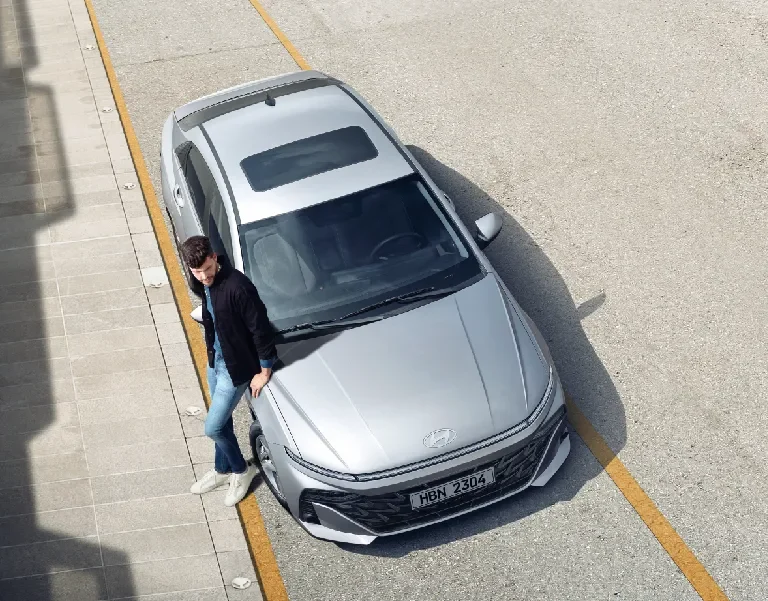 Hyundai Accent 2025 silver sedan – automatic car rental Errachidia